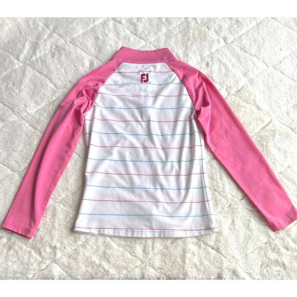 Footjoy Full-Zip Stripe Mid-Layer Junior Girls Size S Golf Activewear EUC - Picture 2 of 7